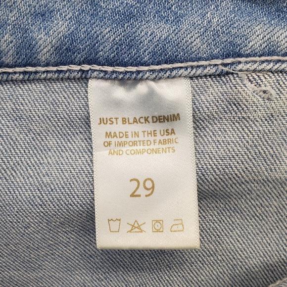 Just Black Jeans Womens 29 Blue Denim Stretch Patch Pocket Wide Leg BP339J USA - Picture 8 of 9